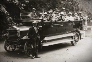 Workers off on a beano in the charabanc
