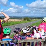 Solent Breeze riders at the top of the hill - Wychwood -Cotswolds